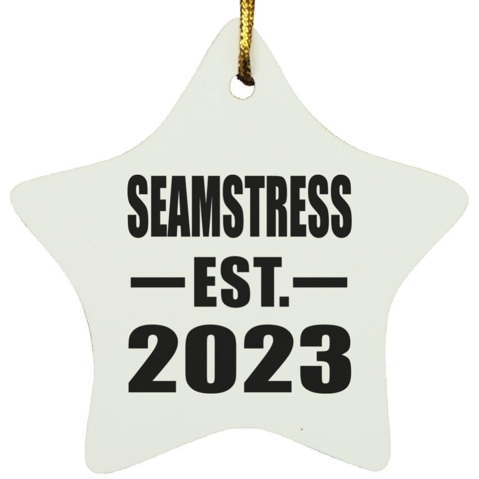Seamstress Established EST. 2023 - Star Ornament