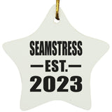 Seamstress Established EST. 2023 - Star Ornament