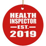 Health Inspector Established EST. 2019 - Circle Ornament