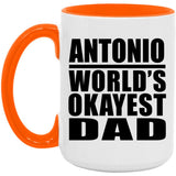 Antonio World's Okayest Dad - 15oz Accent Mug Orange