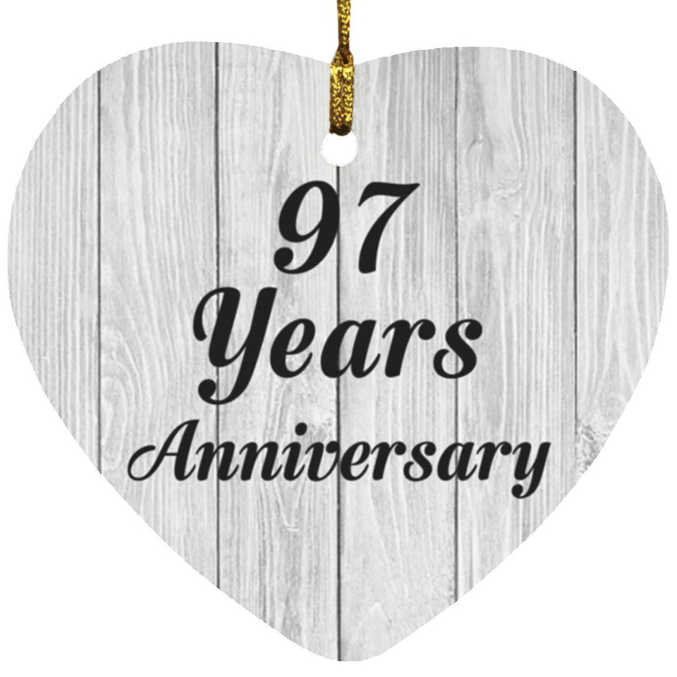 97th Anniversary 97 Years Anniversary - Heart Ornament F