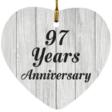 97th Anniversary 97 Years Anniversary - Heart Ornament F