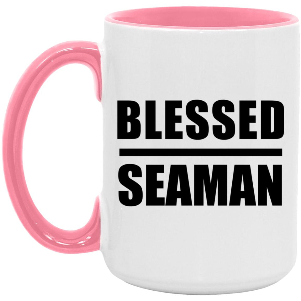 Blessed Seaman - 15oz Accent Mug Pink