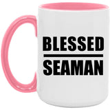 Blessed Seaman - 15oz Accent Mug Pink
