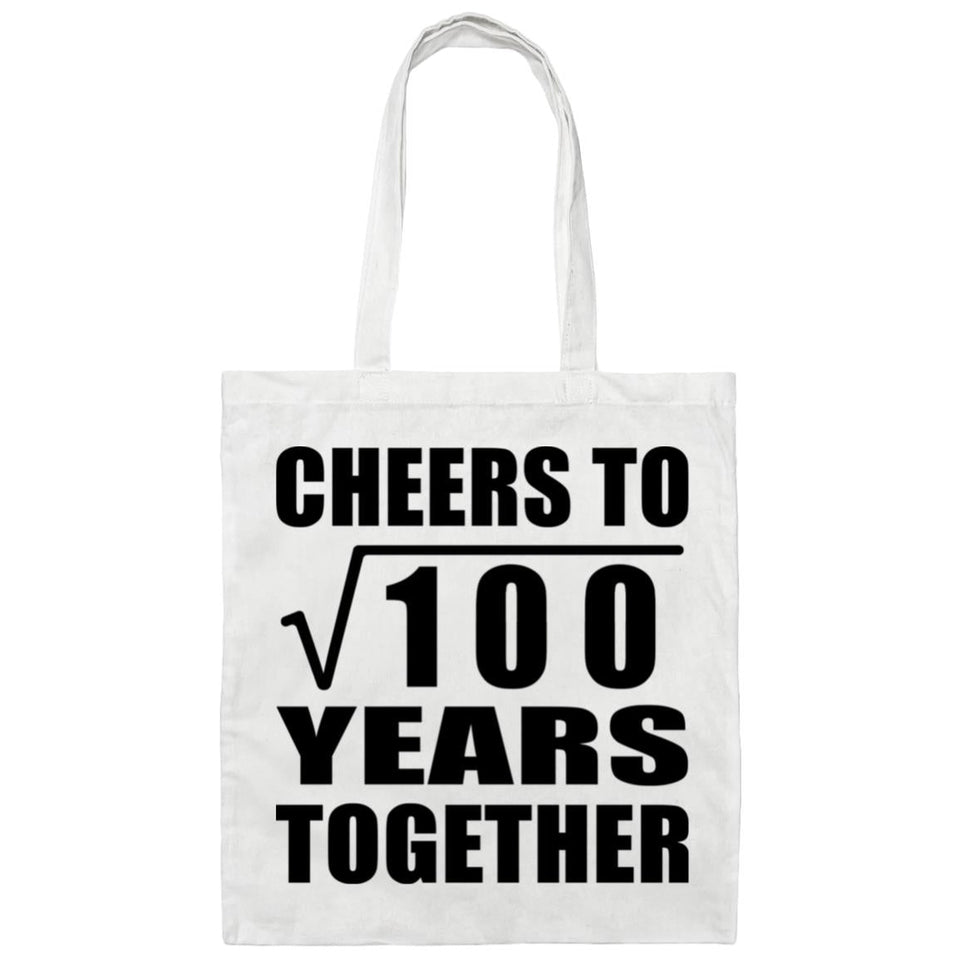 10th Anniversary Cheers To Square Root of 100 Years Together - Tote Bag White