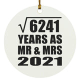 79th Anniversary Square Root of 6241 Years As Mr & Mrs 2021 - Circle Ornament