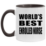 World's Best Enrolled Nurse - 11oz Accent Mug Black