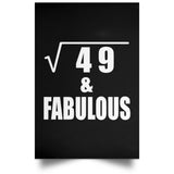 7th Birthday Square Root of 49 & Fabulous - Poster Portrait