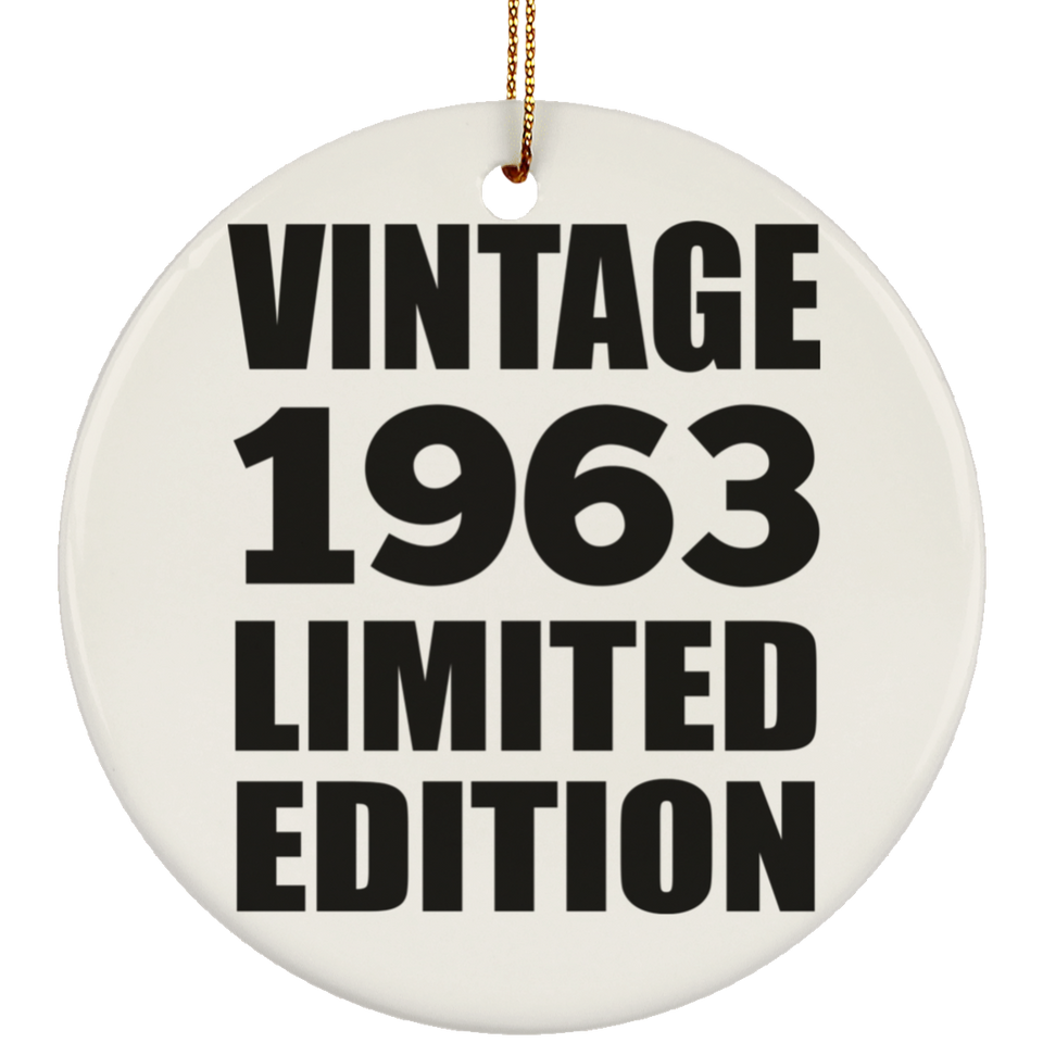 61st Birthday Vintage 1963 Limited Edition - Circle Ornament