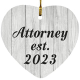 Attorney Established Est. 2023 - Heart Ornament F