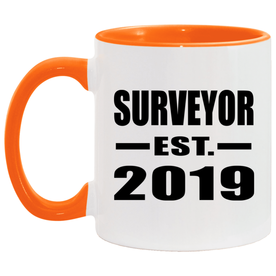 Surveyor Established EST. 2019 - 11oz Accent Mug Orange