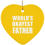 World's Okayest Father - Heart Ornament