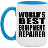 World's Best Equipment Repairer - 15oz Accent Mug Blue