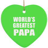 World's Greatest Papa - Heart Ornament