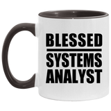 Blessed Systems Analyst - 11oz Accent Mug Black