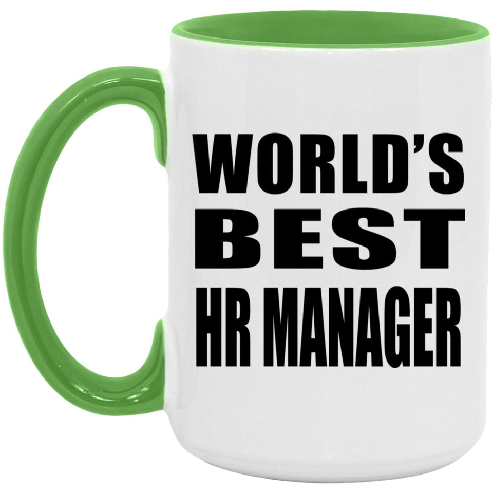 World's Best Hr Manager - 15oz Accent Mug Green