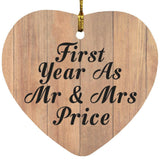 First Year As Mr & Mrs Price - Heart Ornament C