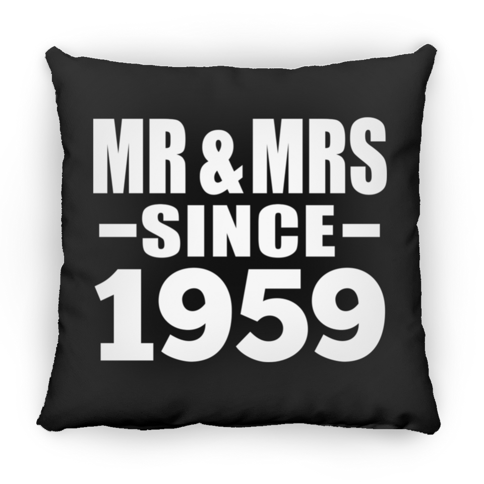65th Anniversary Mr & Mrs Since 1959 - Throw Pillow Black