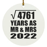 69th Anniversary Square Root of 4761 Years As Mr & Mrs 2022 - Circle Ornament