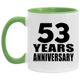 53rd Anniversary 53 Years - 11oz Accent Mug Green