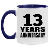 13th Anniversary 13 Years - 11oz Accent Mug Purple