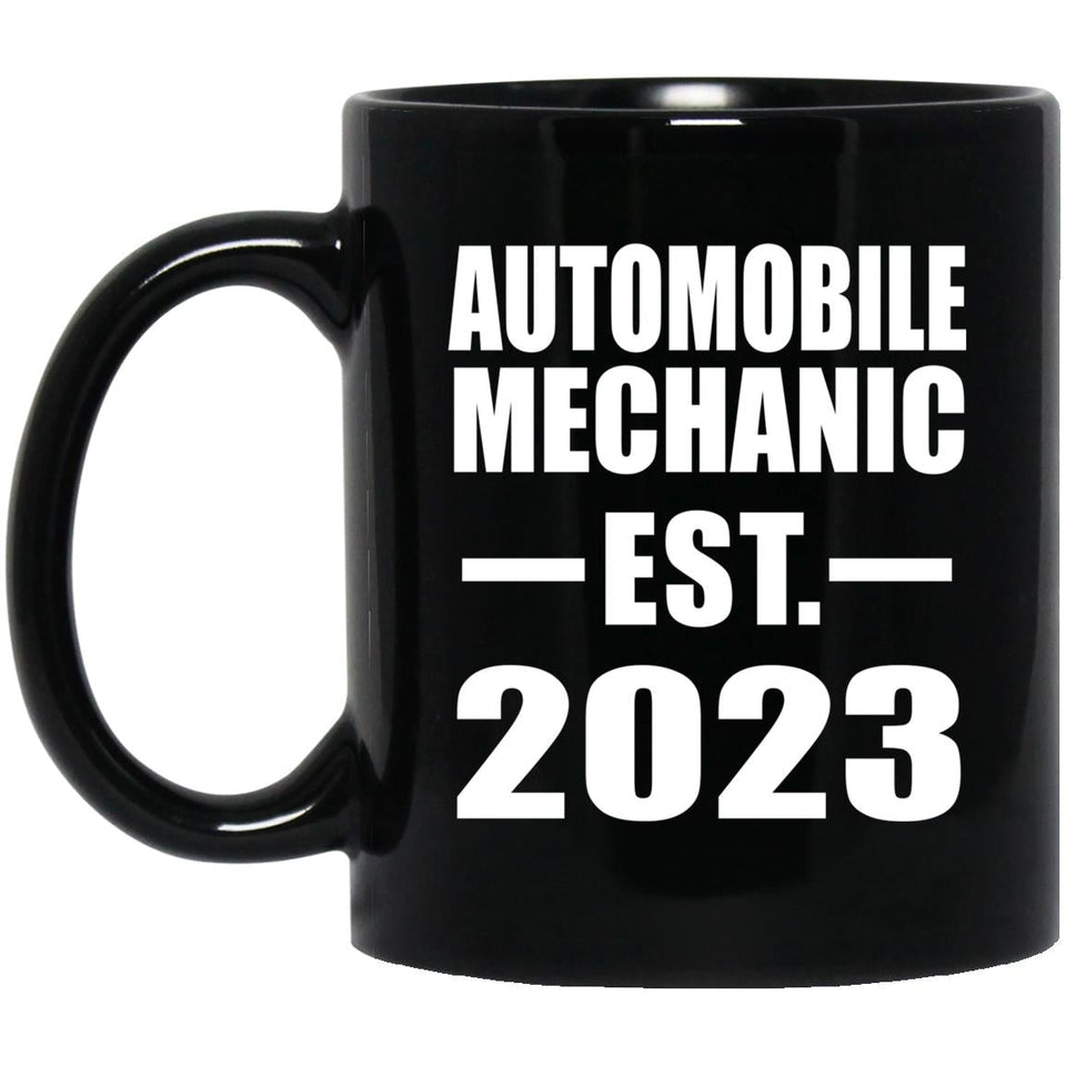 Automobile Mechanic Established EST. 2023 - 11oz Coffee Mug Black