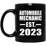 Automobile Mechanic Established EST. 2023 - 11oz Coffee Mug Black