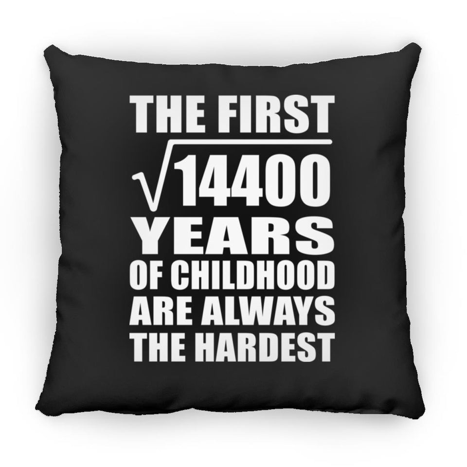 120th Birthday Square Root of 14400 Years of Childhood - Throw Pillow Black