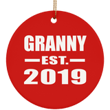 Granny Established EST. 2019 - Circle Ornament