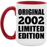 22nd Birthday Original 2002 Limited Edition - 15oz Accent Mug Red