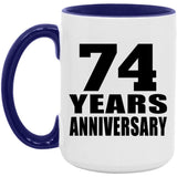 74th Anniversary 74 Years Anniversary - 15oz Accent Mug Purple