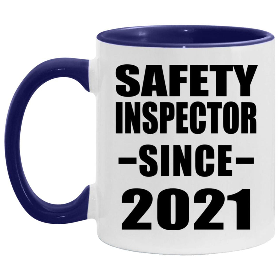 Safety Inspector Since 2021 - 11oz Accent Mug Purple