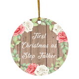First Christmas As Step Father - Circle Ornament B