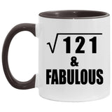 11th Birthday Square Root of 121 & Fabulous - 11oz Accent Mug Black