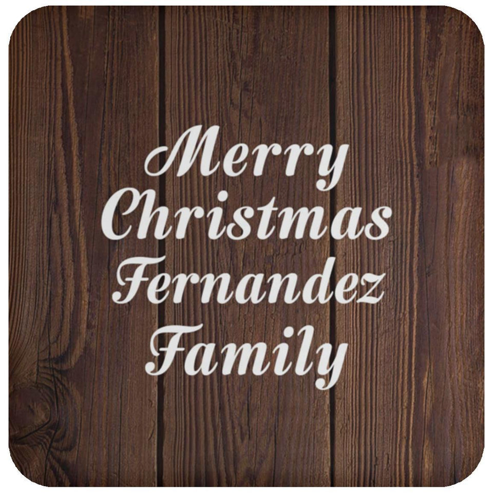 Merry Christmas Fernandez Family - Drink Coaster D