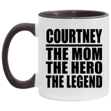 Courtney The Mom The Hero The Legend - 11oz Accent Mug Black