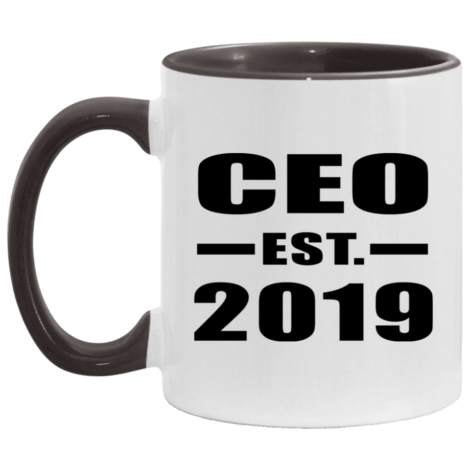 CEO Established EST. 2019 - 11oz Accent Mug Black