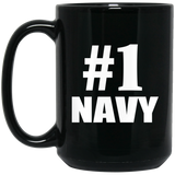 Number One #1 Navy - 15 Oz Coffee Mug Black