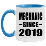 Mechanic Since 2019 - 11oz Accent Mug Blue