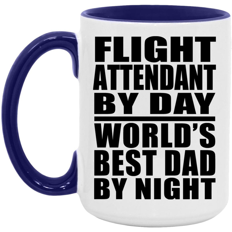 Flight Attendant By Day World's Best Dad By Night - 15oz Accent Mug Purple