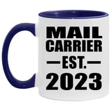 Mail Carrier Established Est. 2023 - 11oz Accent Mug Purple