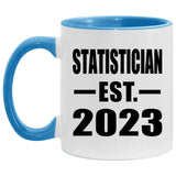 Statistician Established EST. 2023 - 11oz Accent Mug Blue