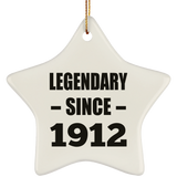 112th Birthday Legendary Since 1912 - Star Ornament
