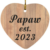 Papaw Established EST. 2023 - Heart Ornament C