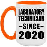 Laboratory Technician Since 2020 - 15oz Accent Mug Orange