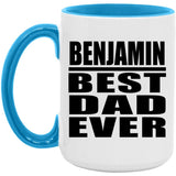 Benjamin Best Dad Ever - 15oz Accent Mug Blue