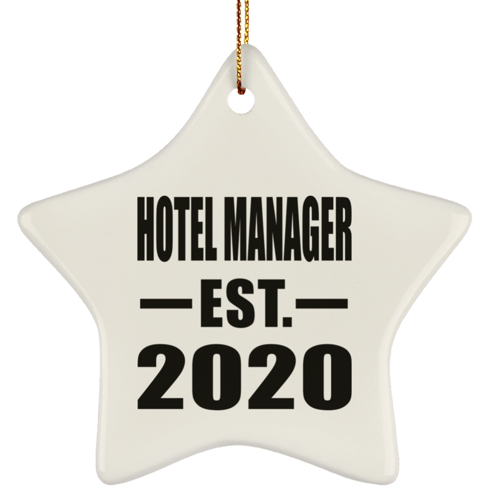 Hotel Manager Established EST. 2020 - Star Ornament