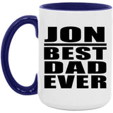 Jon Best Dad Ever - 15oz Accent Mug Purple