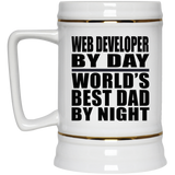 Web Developer By Day World's Best Dad By Night - Beer Stein