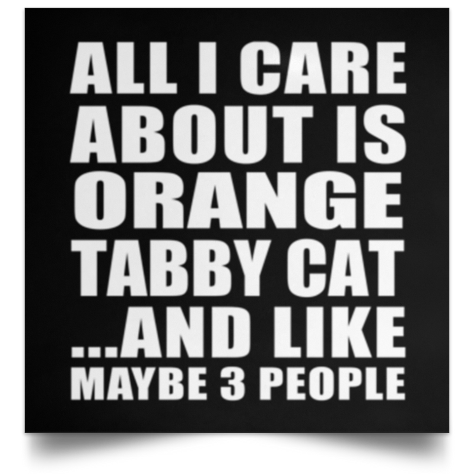 All I Care About Is Orange Tabby Cat - Poster Square